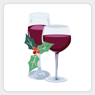 Wine and Holly Sticker